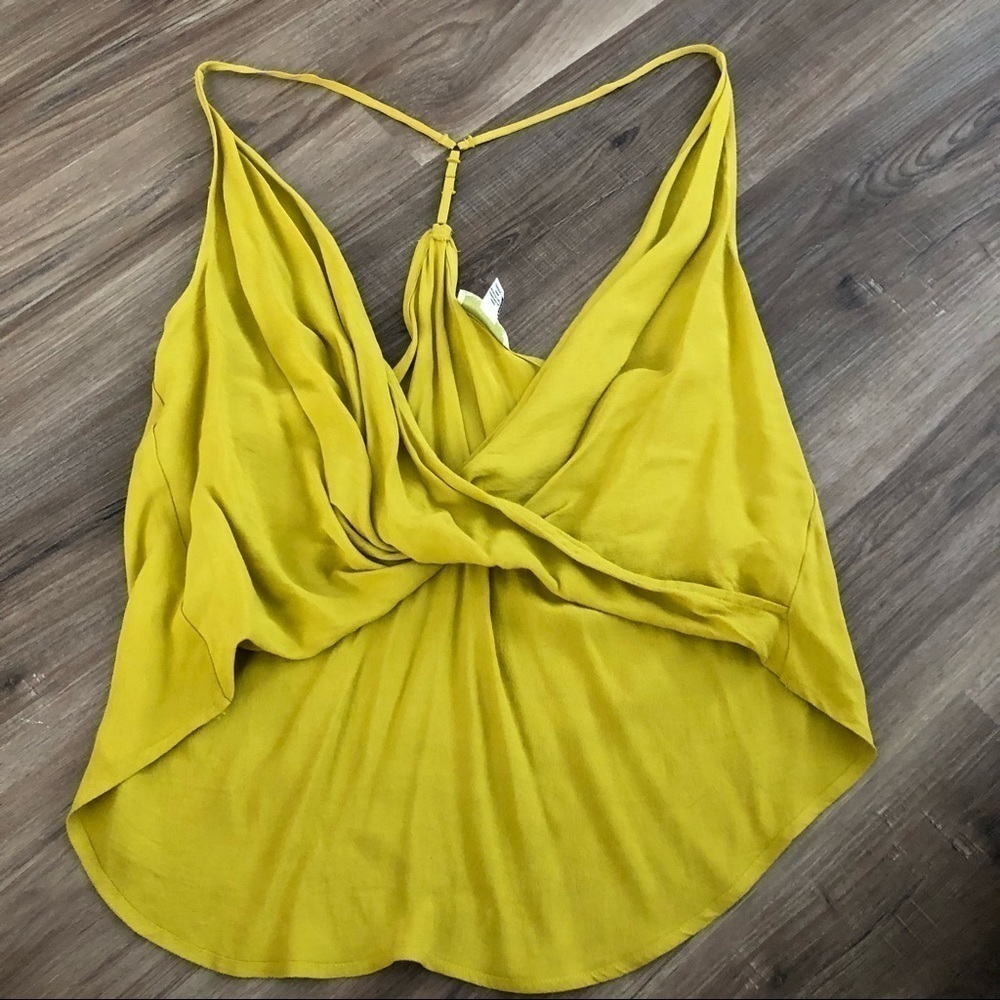 Forever 21 Green high low criss cross cowl neck tank top size 1X